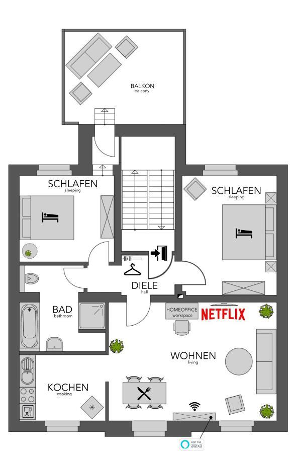 Secret Hideaways Tropical Feeling Mit 2 Schlafzimmer Nahe City L Messe L Flughafen L Hbf Duisburg Exterior foto